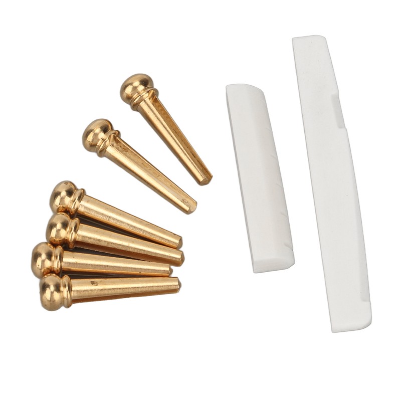 Bridge Pins Saddle Nut Set Replacement Bone Saddle Nut Brass