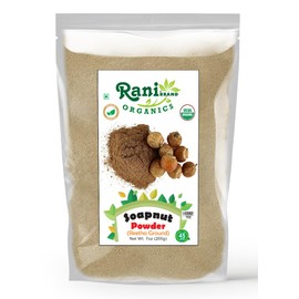 Rani Organic Soapnut Powder (Reetha Ground) 7oz (200g) ~ for Hair & Skin Care | As Laundry Deterget or Household Cleaner | All Natural | Kosher | Indian Origin | USDA Organic Certified