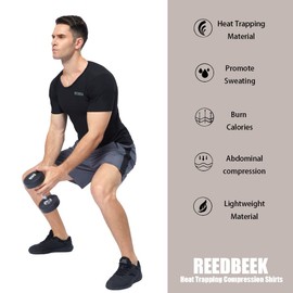REEDBEEK Men's Sauna Suit Shirt/Vest Waist Trainer Heat Trapping Sweat, Compression Heat Slimming Shapewear