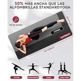 HAPBEAR Tapete de Yoga Grande,183x91x0.6cm Gran Alfombra de Yoga Antideslizante para Ejercicios,Yoga,Pilates y Estiramientos,Duradero y Eco-Amigable,I