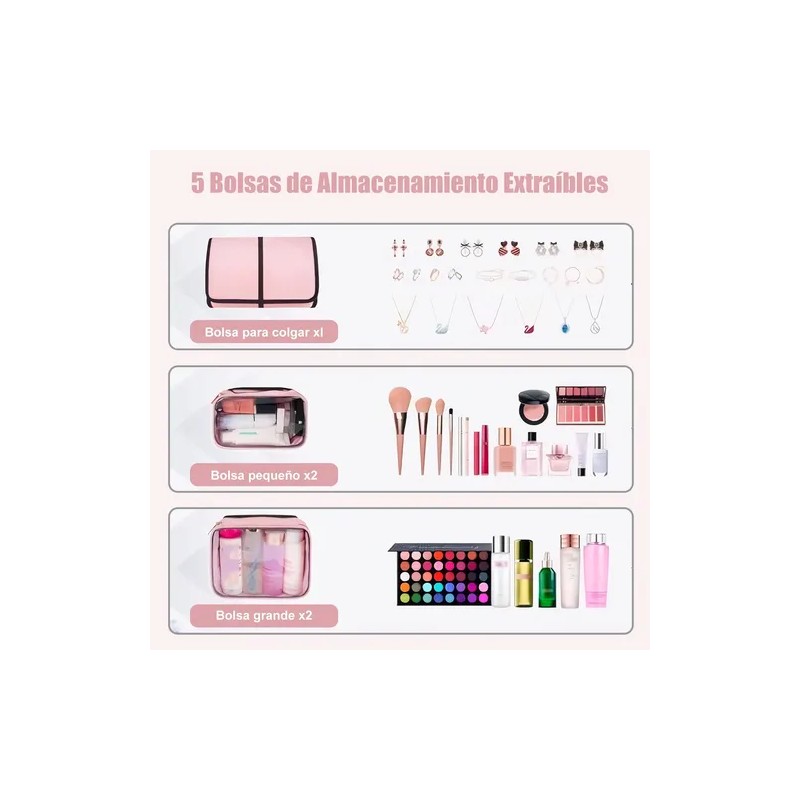 Maletin Maquillaje Para Uñas Bolsa Organizadora Desmontable