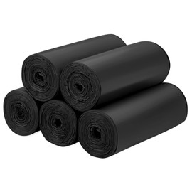 Biodegradable Trash bags 120PCS, Aievrgad 5L/1.2Gallon small Garbage bags/For Countertop Bin. Bin Liner/Trash/rubbish Bags, 100% Recycled,Tough, degradable, Compost Bags for Food/household-black