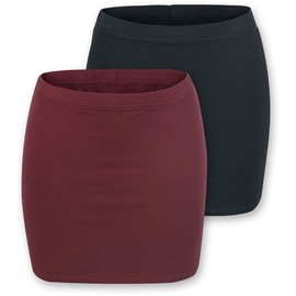 RED by EMP Ladies Black and Red Short Skirt Twin Pack, black / bordeaux