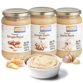 Ashoka Ginger Garlic Paste Variety Pack | Fresh Cooking Paste | Vegan | Gluten-Free | Kosher Certified | Non-GMO | No Colors | Made from Premium Indian Spices | 700 Grams (Pack of 3)