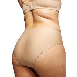 LEAKPROOF2.0 Seamless Bikini Period Underwear for Women | Period Panties Holds 6 Tampons | Mild Incontinence Leak Proof Underwear (L/XL, Beige)