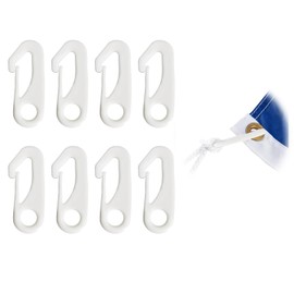 NQ Flag Pole Clip Snap Hooks Durable Nylon Flag Clips Flag Pole Accessory - Attach Flags Hooks to Halyard Rope and Buckle The Flag (Pack of 8)