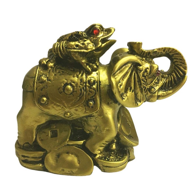 GJ Feng Shui Money Frog On Elephant for Strength and