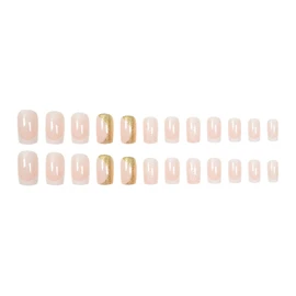 Resweky Mittlere Quadrat Gefälschte Nägel Lila Rosa Glänzend Falsche Nägel Französisch Herz Druck auf Nägel Volle Abdeckung Acryl Nägel für Frauen Mädchen…