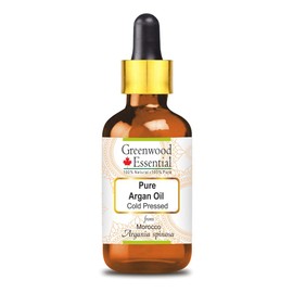 Greenwood Essential Pure Argan (Moroccan) Oil (Argania spinosa) with Glass Dropper Cold Pressed 50ml (1.69 oz)