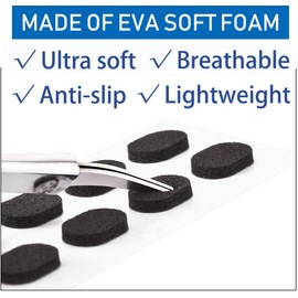 12 Pairs of Glasses Nose Pads Non-Slip Sponge Glasses Nose Pads for Glasses, Sunglasses, Black, 1.0 mm