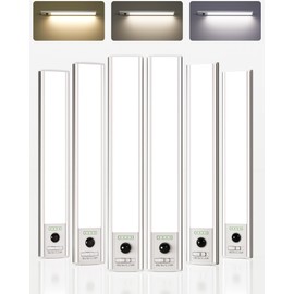 EZVALO 12inch Under Cabinet Lighting Wireless with Battery Indicator, 2500mAh Rechargeable Motion Sensor Light Indoor, 96 LED Under Counter Lights for Kitchen Closet, 3 Color Temps, Dimmable, 6 Pack