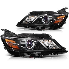 LSAILON Fit For Chevy Impala 2014-2020 Headlight Assembly Black Housing Amber Reflector Clear Lens Driver and Passenger Side