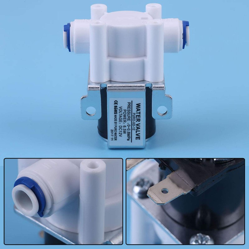 Water Valve, DC 12V Copper Plastic Electric Solenoid Valve Normally