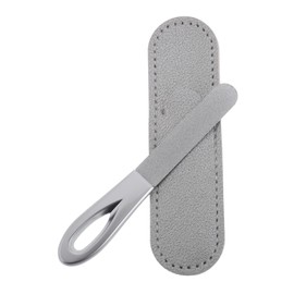 Vaguelly Double-sided Nail File Zinc Aluminium Grind Nail Buffer Portable Manicure Pedicure Tool Professional File Pu Case