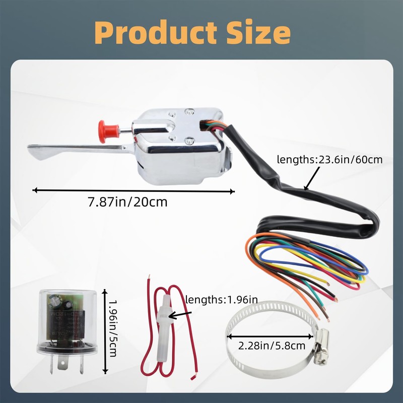 Narcilors Universal Turn Signal Switch 12V 7 Wires with Mounting