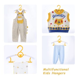 80 Pack Baby Hangers for Closet Plastic Kids Hangers Clothes Space Saving Hangers Non Slip Extendable Baby Hangers for Nursery Toddler Heavy Duty Clothing Hangers Bulk, Yellow