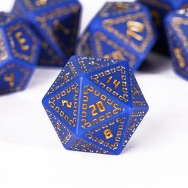 HDdais Resin DND Dice Set, 7 Die Blue Polyhedral Dice Set D&D for Dungeons and Dragons Role Playing Game and Tabletop Games