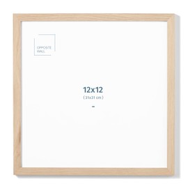 (12x12 in | 31x31 cm) Natural Solid Oak Wood Picture Frame Poster Frame Wall Photo Frame