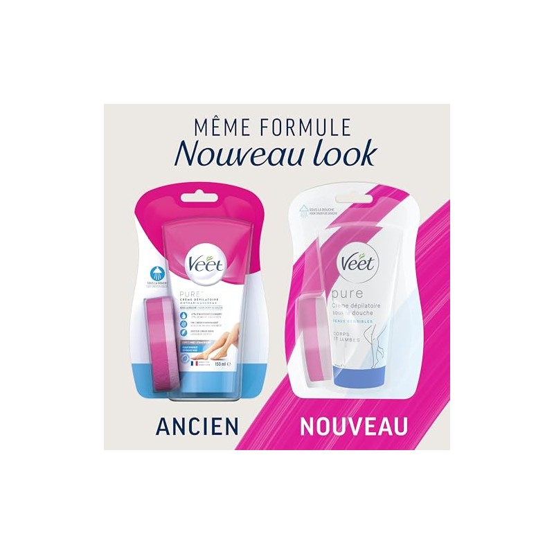 Veet Crema Depilatoria Corporal para Ducha Piel Sensible para Mujer
