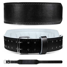 CAPHAUS Leather Weightlifting Belt, Heavy Duty Pro Leather Belt with Adjustable Buckle - Stabilizing Lower Back Support 4 Inches Wide Great for Weightlifting, Bodybuilding, Cross Training & Injury Prevention
