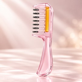 Hair Oil Applicator Comb for Scalp Care – Transparent Liquid Dispensing Massage Brush for Easy Daily Hair Serum Application