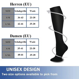 HLTPRO 4 Pairs Compression Socks for Men and Women Compression Socks Thrombosis Stockings Medical Support Socks for Running Sports Flight Travel Cycling, 3 pairs black + white + grey