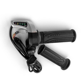 L-faster 24V/36V/48V Bike Throttle Grip Scooter Voltage Indicator Power Key Locker Accelerator (36V)