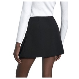 SweatyRocks Women's Y2K Pleated A-Line Mini Skirt Goth Rivet Embellished Zipper Flared Skirts Black S