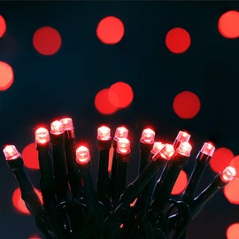 MYGOTO 33FT 100 LEDs String Lights,Green Wire Waterproof Fairy Lights 8 Modes 30V UL Certified Plug in Xmas Lights for Home, Garden, Wedding, Party, Christmas Decoration Indoor Outdoor (Red)