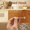 FARBEIR 50 Pcs Right Angle Hooks Zinc Plated L Hook