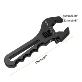 sourcing map Adjustable Wrench 7" Aluminum Alloy Plumbers Wrench Set with Hexagonal Jaw for an Hose Fitting Adapter End and Plumbing Repairs, Black