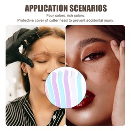 minkissy Sets Stylish Eyebrow Trimming Tool Set Hair Razor Makeup Eyebrow Shaver Lightweight Grooming Kit for Travel Pcs