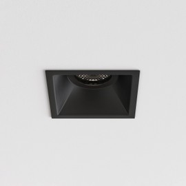 Astro Minima Slimline Square Fixed Fire-Rated IP65 Bathroom Downlight - IP65 Rated - (Matt Black), GU10 LED Lamp, Designed in Britain - 1249039-3 Years Guarantee
