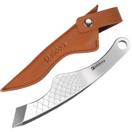 Seahorse-Shaped Beard Tweezers - 18mm/0.71 Inch Wide Slant Tip Multi-Hair Plucking for Eyebrows, Underarms, Facial Hair - Anti-Slip Grip with Elegant Brown PU Storage Pouch