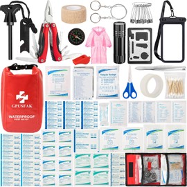 GPUSFAK 140 Pieces Boat Emergency Kit 2-in-1 Waterproof First Aid Kit