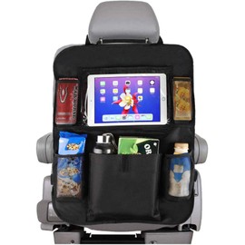 Organizador para asiento trasero de automóvil - 6 compartimientos, ideal para accesorios de viaje, tablets, bebidas y juguetes                        