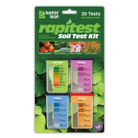 Rapitest Soil Test Kit for Gardens, Vegetables, Flowers and Lawns. USA designed and assembled soil tester completely, quickly and accurately measures/analyzes soil pH acidity and garden nutrients