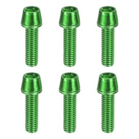 sourcing map 6pcs Bike Disc Brake Caliper Bolts M5 x 18mm Hex Bicycle MTB Disc Brake Caliper Adapter Screws Bolts for Road Mountain Bike BMX, Green