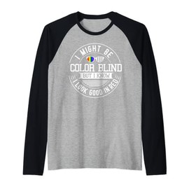 Color Blind Gift Blindness Test Eye Glasses Raglan Baseball Tee