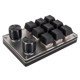 Red Switch Macro Keyboard Ergonomic Customized Knobs USB Mini Keypad for PC (9 Keys with 2 Knobs)