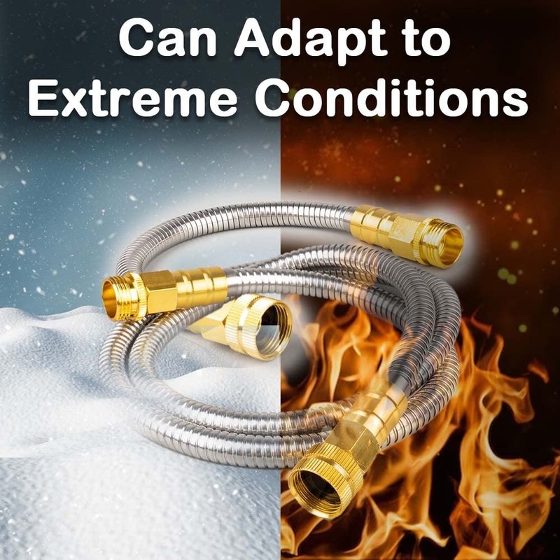 FangFarm Flexible Metal Garden Hose: 150ft Stainless Steel Water Hose