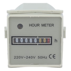 Operating Hour Counter, Mechanical Hour Counter, Integrated Installation, Industrial Timer with Display, 220-240V, 0.3W for Generators