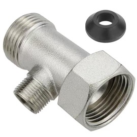 Bidet T Adapter, Limcox Bidet T Adapter for Bidet for Metal Sit Bath Valve (7/8” x 7/8” x 3/8”) 3 way T Connector Bidet Attachment for Toilet
