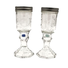 Redneck Wine Glass One of the Only Wine Galsses With a Lid. Set of 2 Jelly Jar