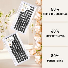 B&Q Cluster lashes B07 12-18MIX Clusters Lash Clusters D Curl Lashes DIY Lash Extensions Soft Fluffy Cluster Eyelash Extensions（B07-D-12-18）