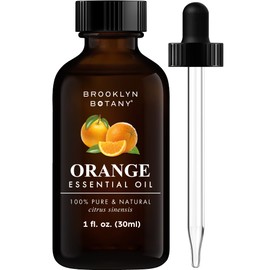 Brooklyn Botany Sweet Orange Essential Oil – 100% Pure and Natural – Therapeutic Grade Essential Oil with Dropper - Sweet Orange Oil for Aromatherapy and Diffuser - 1 Fl. OZ