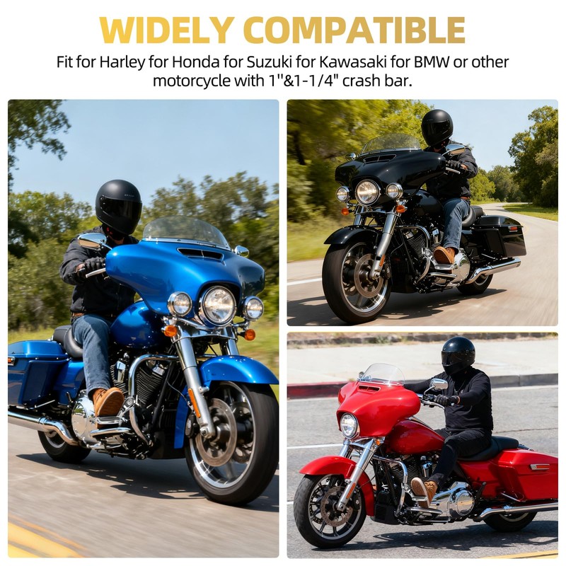 Upgrade Highway Footpegs, 1.25" Motorcycle Highway Pegs Long Angled Adjustable