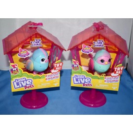 LITTLE LIVE PETS 2x Little Live Pets Lil Bird Pippa Peeps & Rainbow Sweet Treats Birdhouses ~ Q2