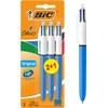 BIC BIC 4 Farben Kugelschreiber Set 4 Colours Original, 3er