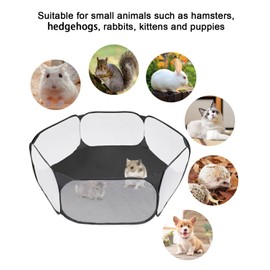 MAIKEHIGH Playpen Small Animals, Pop Up Enclosure Small Animals Foldable Cage Tent Exercise Fence for Guinea Pigs, Hamsters, Guinea Pig, Rabbits, Chinchillas, Puppies (Black)